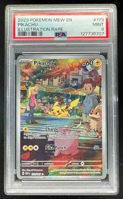 2023 Pokemon SV 151 - MEW EN #173/165 Pikachu PSA 9 - Image 1