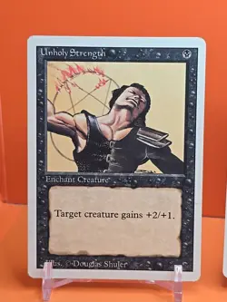 ⚫⚫ (4) 1994 MAGIC The Gathering UNHOLY STRENGTH REVISED 3RD EDITION PLAYED ⚫2 - Image 2