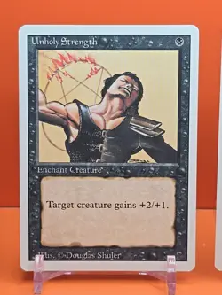 ⚫⚫ (4) 1994 MAGIC The Gathering UNHOLY STRENGTH REVISED 3RD EDITION PLAYED ⚫2 - Image 3
