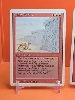 🔴🔴🔴 (4) 1994 MAGIC The Gathering WALL OF STONE REVISED 3RD EDITION PLAYED🔴🔴 - Image 2