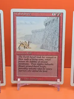 🔴🔴🔴 (4) 1994 MAGIC The Gathering WALL OF STONE REVISED 3RD EDITION PLAYED🔴🔴 - Image 3