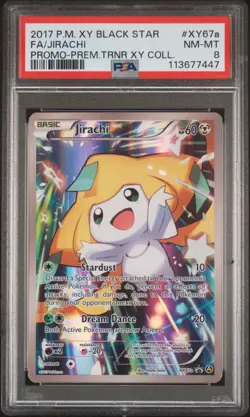 2017 POKEMON XY BLACK STAR PROMO PREM TRAINER XY COLL FULL ART/JIRACHI PSA 8 - Image 1