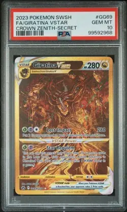 Pokemon Giratina VSTAR Crown Zenith Secret Rare Full Art #GG69 PSA 10 Gem Mint - Image 1
