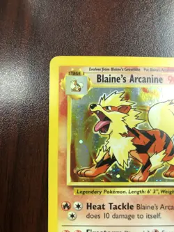 Pokemon Blaine's Arcanine 1/132 Gym Challenge Holofoil - Damaged - Image 2