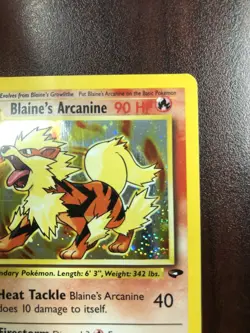 Pokemon Blaine's Arcanine 1/132 Gym Challenge Holofoil - Damaged - Image 3