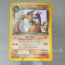 🔥 1st Ed Dark Charizard 4/82 Holo 🚀 Team Rocket EX ✨ VINTAGE POKEMON 💎 RARE - Image 1