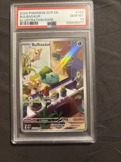 2024 POKEMON SCR EN-STELLAR CROWN ILLUSTRATION RARE #143 BULBASAUR PSA 10 - Image 2