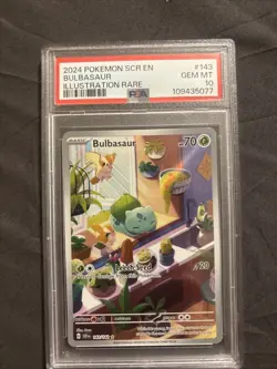 2024 POKEMON SCR EN-STELLAR CROWN ILLUSTRATION RARE #143 BULBASAUR PSA 10 - Image 3