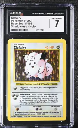 Pokemon CGC 7 Clefairy Holo - Base Set Shadowless 5/102 - Image 1