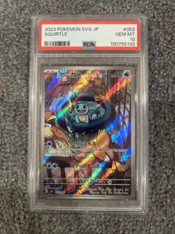 PSA 10 Squirtle Art Rare AR 052/049 SVG Promo Japanese 2023 Pokemon Card Game - Image 1