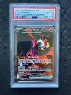 PSA 10 Pokemon TCG Fezandipiti ex 092/064 SIR Shrouded Fable Gem Mint - Image 1