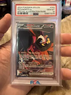 Pokemon TCG Fezandipiti ex 092/064 SIR Shrouded Fable PSA 10 Gem Mint - Image 1