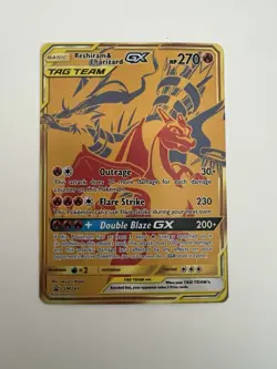 Pokemon TCG Reshiram & Charizard GX SM247 Tag Team Promo Card NM Condition - Image 1