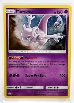 Mewtwo Cosmos Holo SM77 Black Star Promo 2017 Small Swirl LP - Image 1