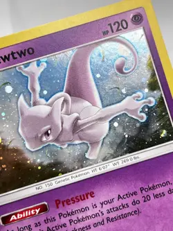 Mewtwo Cosmos Holo SM77 Black Star Promo 2017 Small Swirl LP - Image 2