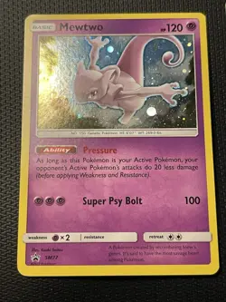 Mewtwo Cosmos Holo SM77 Black Star Promo 2017 Small Swirl LP+ - Image 1