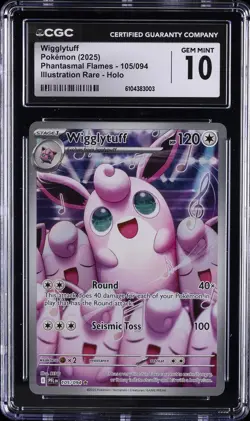 2025 POKEMON PHANTASMAL FLAMES ILLUSTRATION RARE #105 WIGGLYTUFF CGC 10 GM - Image 1
