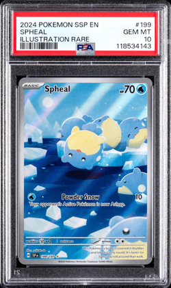GEM MINT PSA 10 Pokemon 2024 Spheal 199/191 Illustration Rare Surging Sparks - Image 1