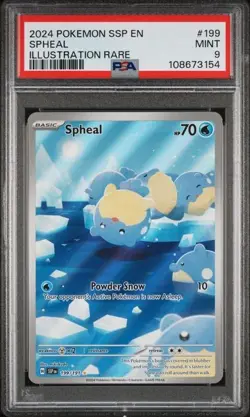 Spheal 199/191 PSA 9 Surging Sparks Illustration Rare Pokemon Graded Card TCG - Image 1
