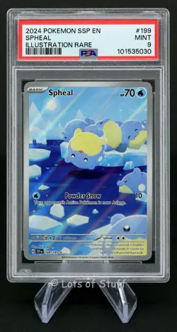 PSA 9 MINT Spheal Illustration Rare Surging Sparks Pokemon 2024 199/191 -30 - Image 1