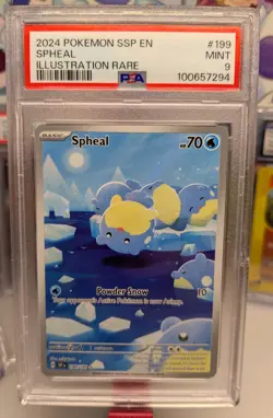 Spheal 199/191 Illustration Rare Surging Sparks PSA 9 Pokemon Card Holo - Image 2