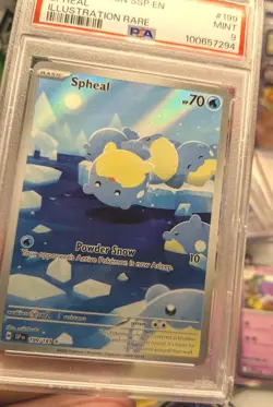 Spheal 199/191 Illustration Rare Surging Sparks PSA 9 Pokemon Card Holo - Image 4