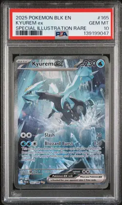 2025 POKEMON BLK EN-BLACK BOLT SPECIAL ILLUSTRATION RARE #165 KYUREM EX PSA 10 - Image 1