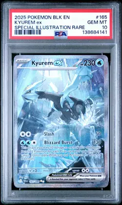 2025 POKEMON BLK EN-BLACK BOLT SPECIAL ILLUSTRATION RARE #165 KYUREM EX PSA 10 - Image 1
