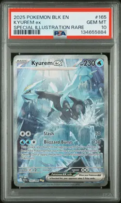 2025 POKEMON BLK EN-BLACK BOLT SPECIAL ILLUSTRATION RARE #165 KYUREM EX PSA 10 - Image 1