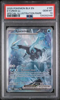 2025 POKEMON BLK EN-BLACK BOLT SPECIAL ILLUSTRATION RARE #165 KYUREM EX PSA 10 - Image 1