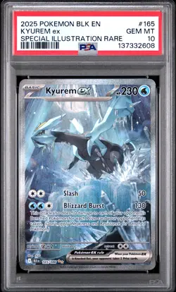 2025 POKEMON BLK EN-BLACK BOLT SPECIAL ILLUSTRATION RARE #165 KYUREM EX PSA 10 - Image 1