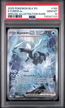 2025 POKEMON BLK EN-BLACK BOLT SPECIAL ILLUSTRATION RARE #165 KYUREM EX PSA 10 - Image 1
