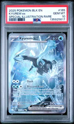 2025 POKEMON BLK EN-BLACK BOLT SPECIAL ILLUSTRATION RARE #165 KYUREM EX PSA 10 - Image 1