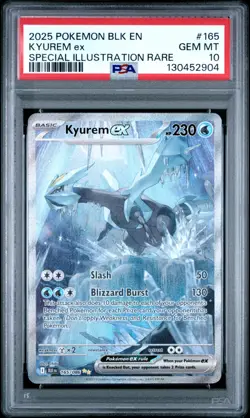 PSA 10 2025 POKEMON BLK EN-BLACK BOLT SPECIAL ILLUSTRATION RARE #165 KYUREM EX - Image 1
