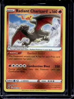2023 Pokemon SWSH Crown Zenith Radiant Charizard #020/159 - Image 1