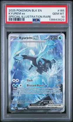 2025 POKEMON BLK EN-BLACK BOLT SPECIAL ILLUSTRATION RARE #165 KYUREM EX PSA 10 - Image 1