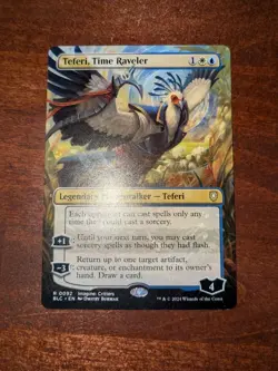 MTG: Teferi, Time Raveler BORDERLESS, NM Commander: Bloomburrow Planeswalker!! - Image 1