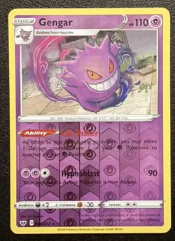 Gengar - 085/202 - Reverse Holo Rare NM-Mint Pokemon SWSH01 - Sword and Shield - Image 1