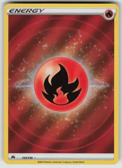 Fire Energy (Texture Full Art) Ultra Rare Crown Zenith 153/159 Pokemon - Image 1