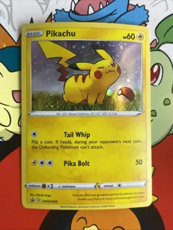 Pokemon TCG Pikachu SWSH039 Black Star Cosmos Holo Promo HD Fart Swirl NM - Image 1
