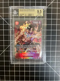 One Piece CCG Portgas.D.Ace OP02-013 SR Alt Art Paramount War English BGS 9.5 - Image 1