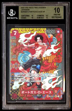 BGS 10 Pristine Portgas D Ace OP02-013 Paramount War 2024 Japanese ONE PIECE TCG - Image 1