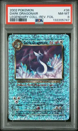 2002 POKEMON LEGENDARY COLLECTION #38 DARK DRAGONAIR-REVERSE FOIL PSA 8 - Image 1