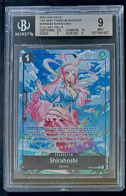 BGS 9 One Piece OP05-082 R* Shirahoshi Full Art Foil - English - PRB01 - Graded - Image 1