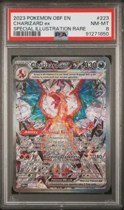 2023 Pokemon Obf EN-Obsidian Flames Charizard EX Special Illustration Rare PSA 8 - Image 1