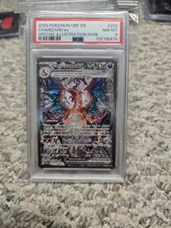 2023 POKEMON OBF EN-OBSIDIAN FLAMES SPECIAL ILLUSTRATION RARE CHARIZARD EX PSA 8 - Image 1