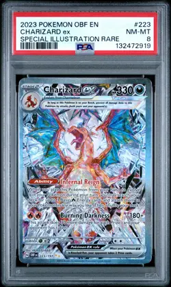 2023 POKEMON OBF EN-OBSIDIAN FLAMES SPECIAL ILLUSTRATION RARE CHARIZARD EX PSA 8 - Image 1