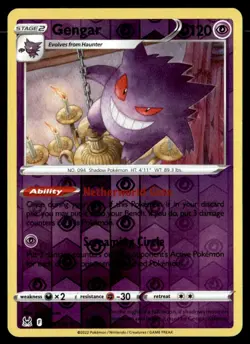 Gengar Holo Rare Reverse Holo SWSH11: Lost Origin 066/196 NM Pokemon TCG - Image 1