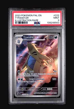 Paldea Evolved Illustration Rare IR Tyranitar 222/193 PSA 9 Pokemon 2023 - Image 1