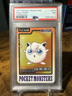PSA 7 NEAR MINT Jigglypuff Japanese Bandai Carddass 1997 Pokemon 039 - Image 1